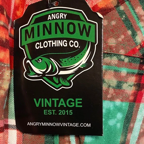 Vintage Christmas Plaid Button Down Shirt in Red and Green - Picture 5 of 6